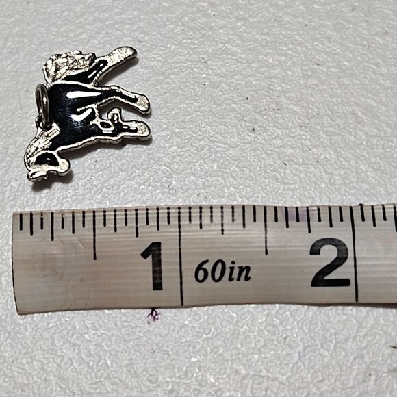 Horse Charm Black Enamel Gold Tone Metal Pendant Jewelry for Necklace Craft DIY - Picture 3 of 3